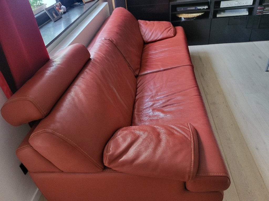 Om weg te geven: een grote leren fauteuil/bank, Antiek en Kunst, Ophalen