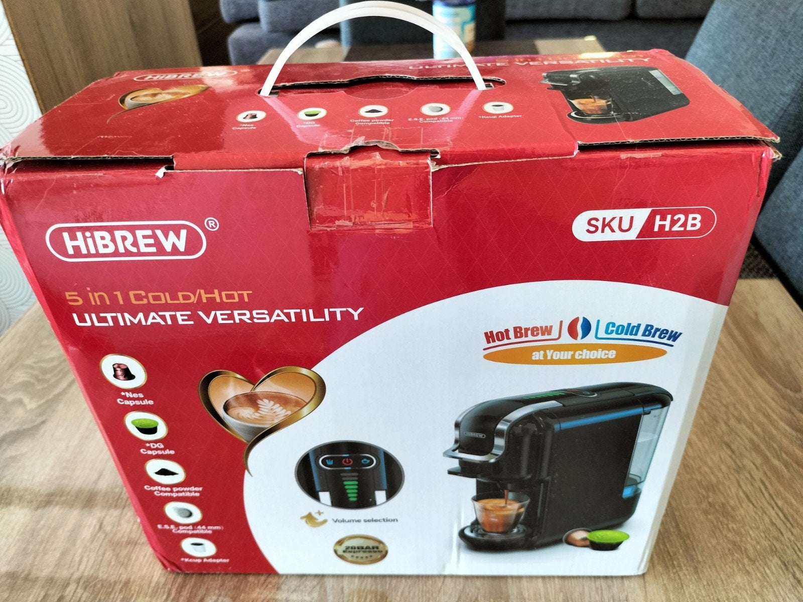 Te koop universeel koffiemachine HIBREW SKU H2B, Ophalen, Afneembaar waterreservoir, Gemalen koffie, Koffiemachine