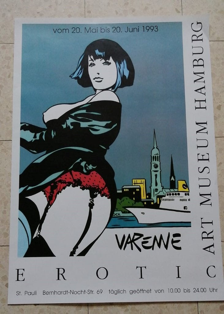 Grote poster Erotisch Varenne Art Museum Hamburg 1993, Verzamelen, Ophalen of Verzenden