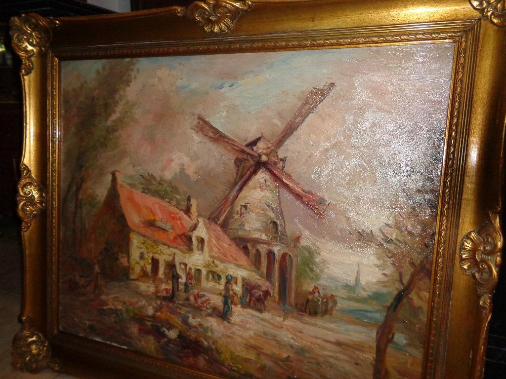 J.v.d. Veegaete (1886) -Signé et daté -Voir au ARTO, PIRON.., Antiquités & Art, Enlèvement, Œuvre originale, Toile