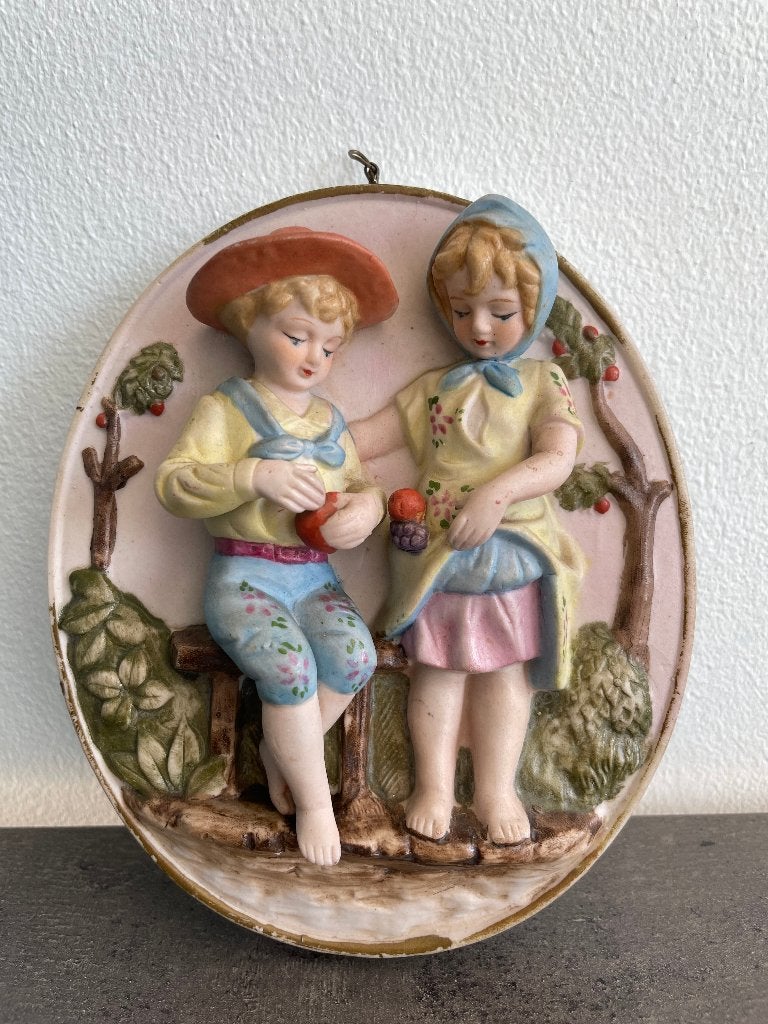 Vintage 3D biscuit wandplaat uit de jaren 50-ig, Antiek en Kunst, Ophalen