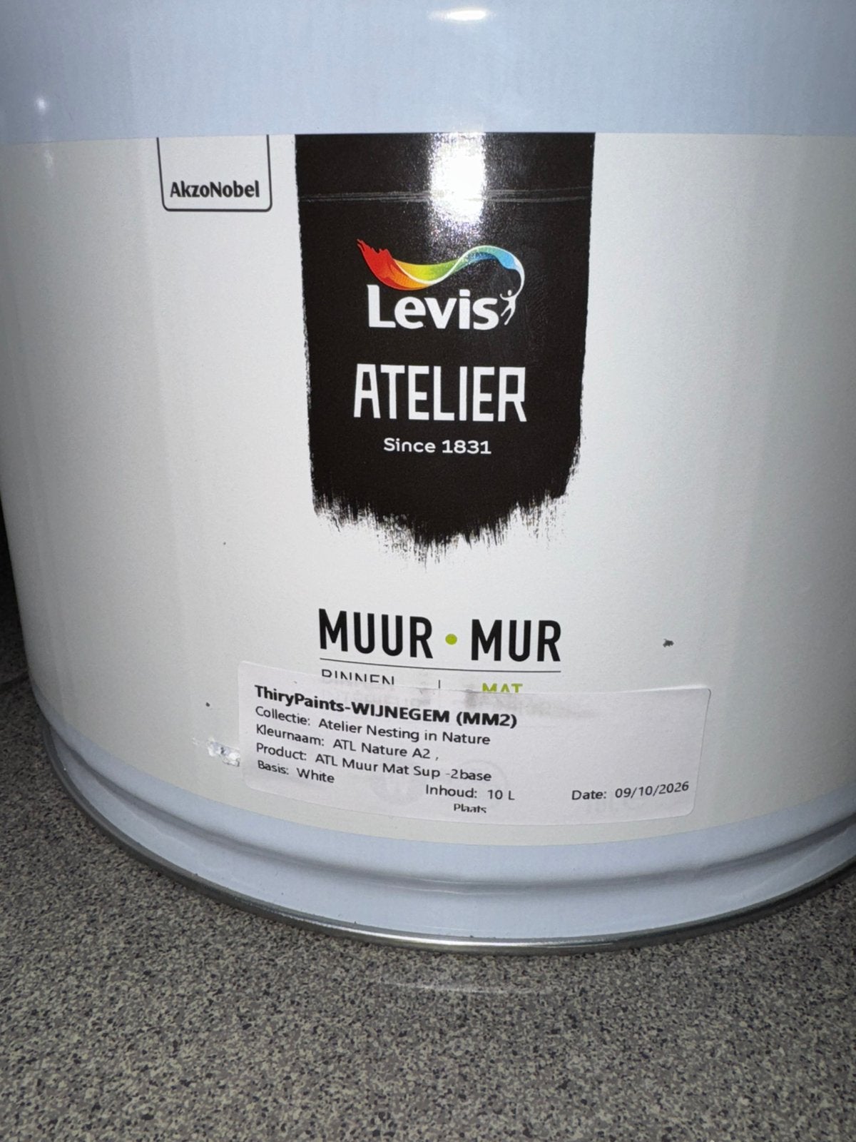 Levis Atelier muur mat superior base W - 2x10L (beige), Ophalen, Nieuw, Verf