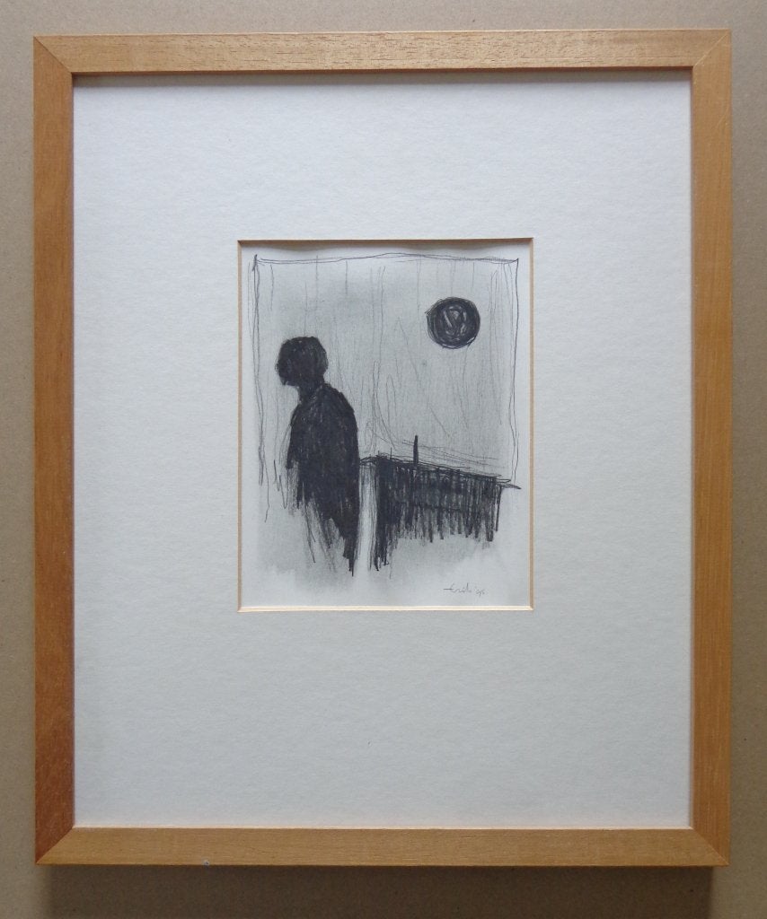 ERIK / FIGUUR / ORIGINEEL WERK / 43x36cm / KADER / SIG, Antiquités & Art, Enlèvement ou Envoi, Dessin, Dessin au crayon, Fait main