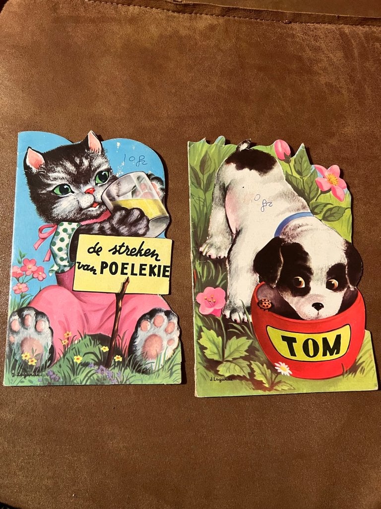 2 vintage kinderboekjes, Hemma 1973, Gelezen, 5 of 6 jaar, Fictie algemeen, Jongen of Meisje