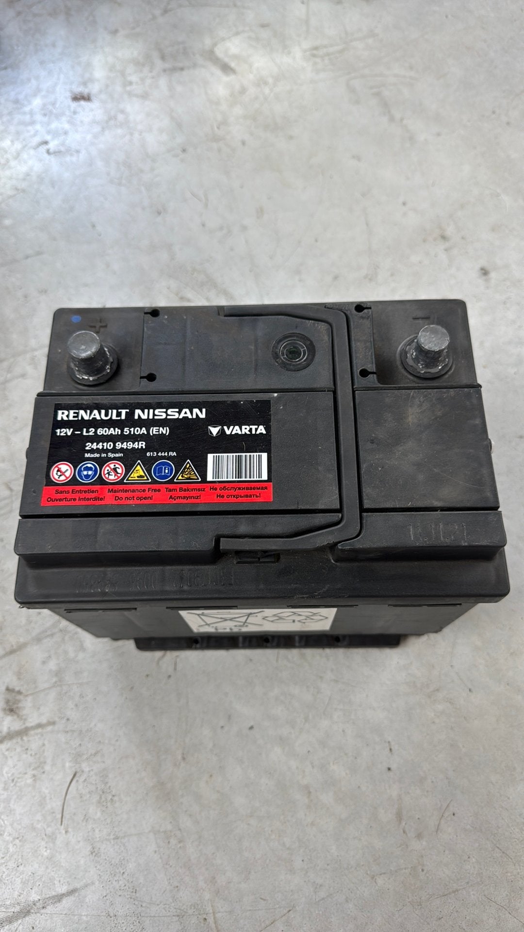 Batterie Varta 12v 60Ah 510A ***Etat de santé 80%***, Autos : Pièces & Accessoires, Enlèvement, Utilisé