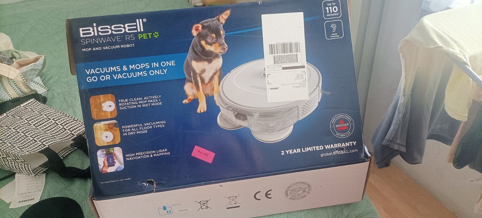 Robot aspirateur-nettoyeur : Bissell Spinwave R5 PET, Enlèvement ou Envoi, Comme neuf, Navigation intelligente, Aspirateur robot