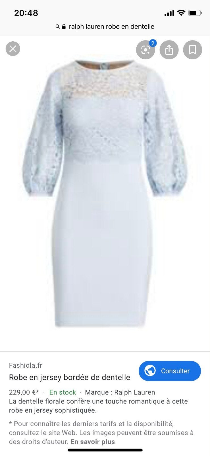 Robe en dentelle neuve de Ralph Lauren, Neuf, Robe de cocktail, Enlèvement, Ralph Lauren
