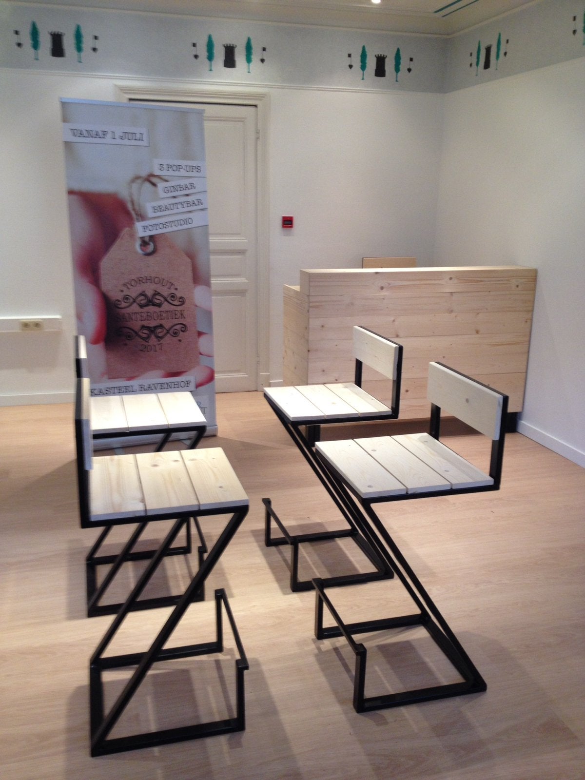 Barstoelen 6 stuks - staal en hout, Huis en Inrichting, Ophalen, Gebruikt, Hout