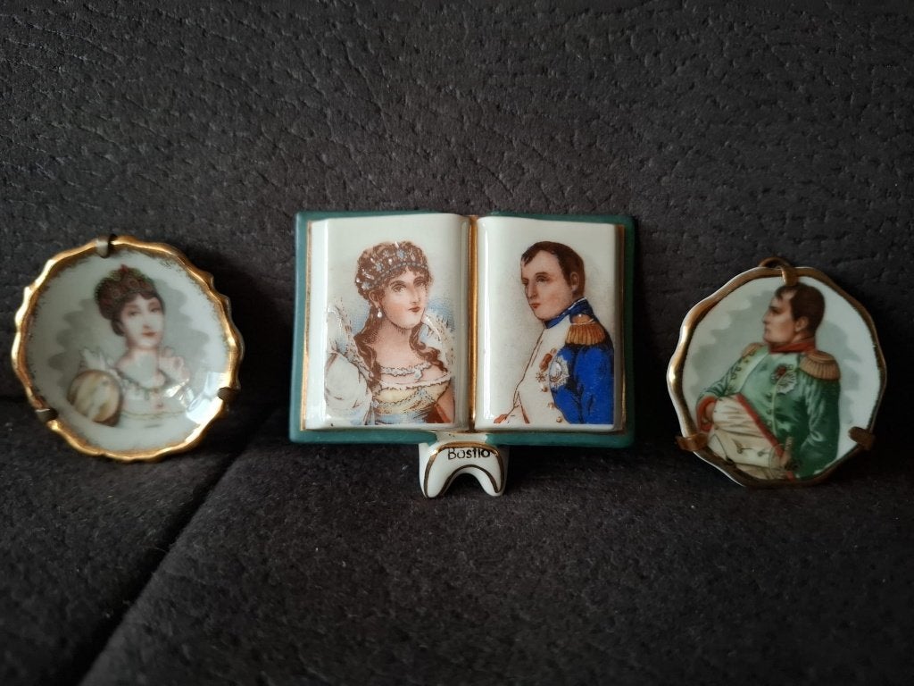 Set van 3 Limoges miniaturen: Napoleon en Josephine, Antiquités & Art, Enlèvement ou Envoi