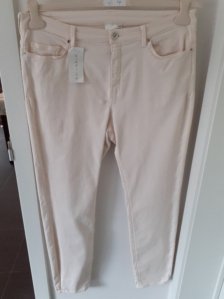 GREEN ICE Nieuwe ivoorkleurige spijkerbroek Maat: 48 Pr: € 4, Kleding | Dames, Grote Maten, Wit, Nieuw, Ophalen of Verzenden, GREEN ICE