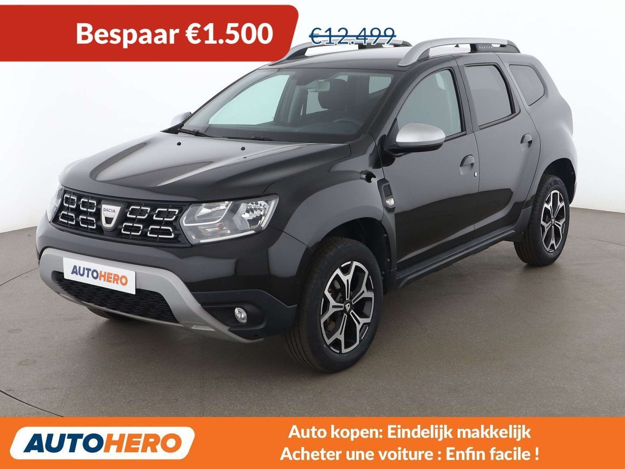 Dacia Duster 1.2 TCe Prestige (bj 2018), Auto's, Voorwielaandrijving, Stof, Gebruikt, Zwart