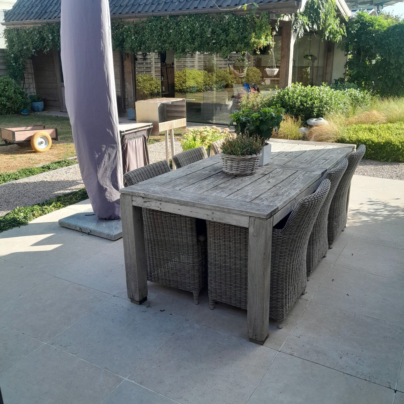 Teak tuintafel Deauville, Ophalen, Gebruikt, Eettafel, 6 zitplaatsen