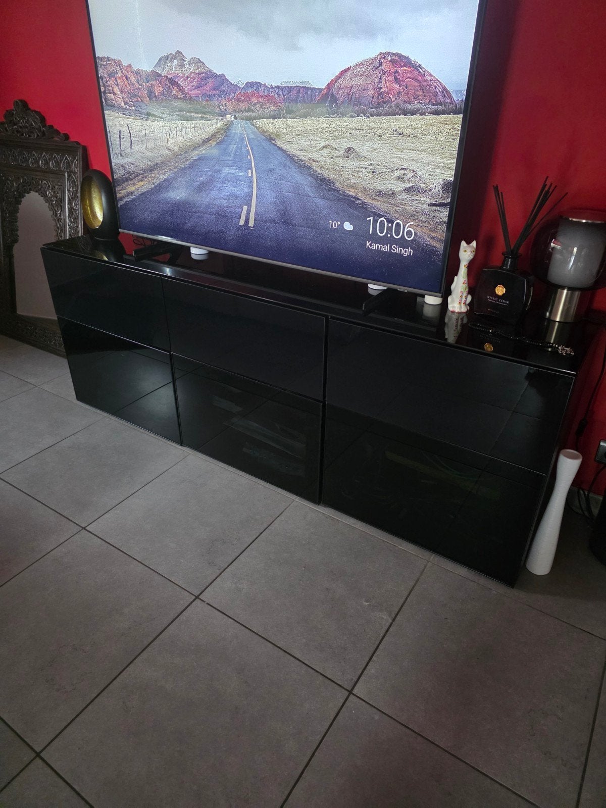 Meuble télé laqué noir, Enlèvement