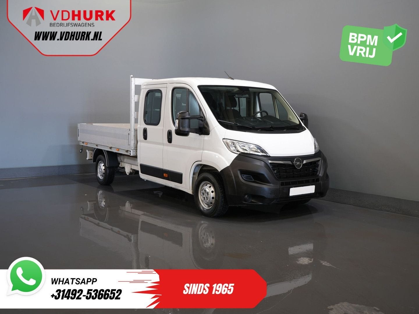 Opel Movano 2.2 140 pk DC Dubbel Cabine Open Laadbak/ 7 Pers, Auto's, Bestelwagens en Lichte vracht, Wit, Bedrijf, Electronic Stability Program (ESP)