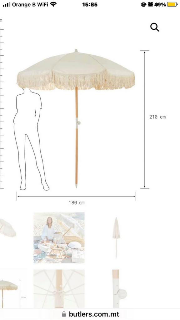 Parasol, Enlèvement, Comme neuf, Inclinable