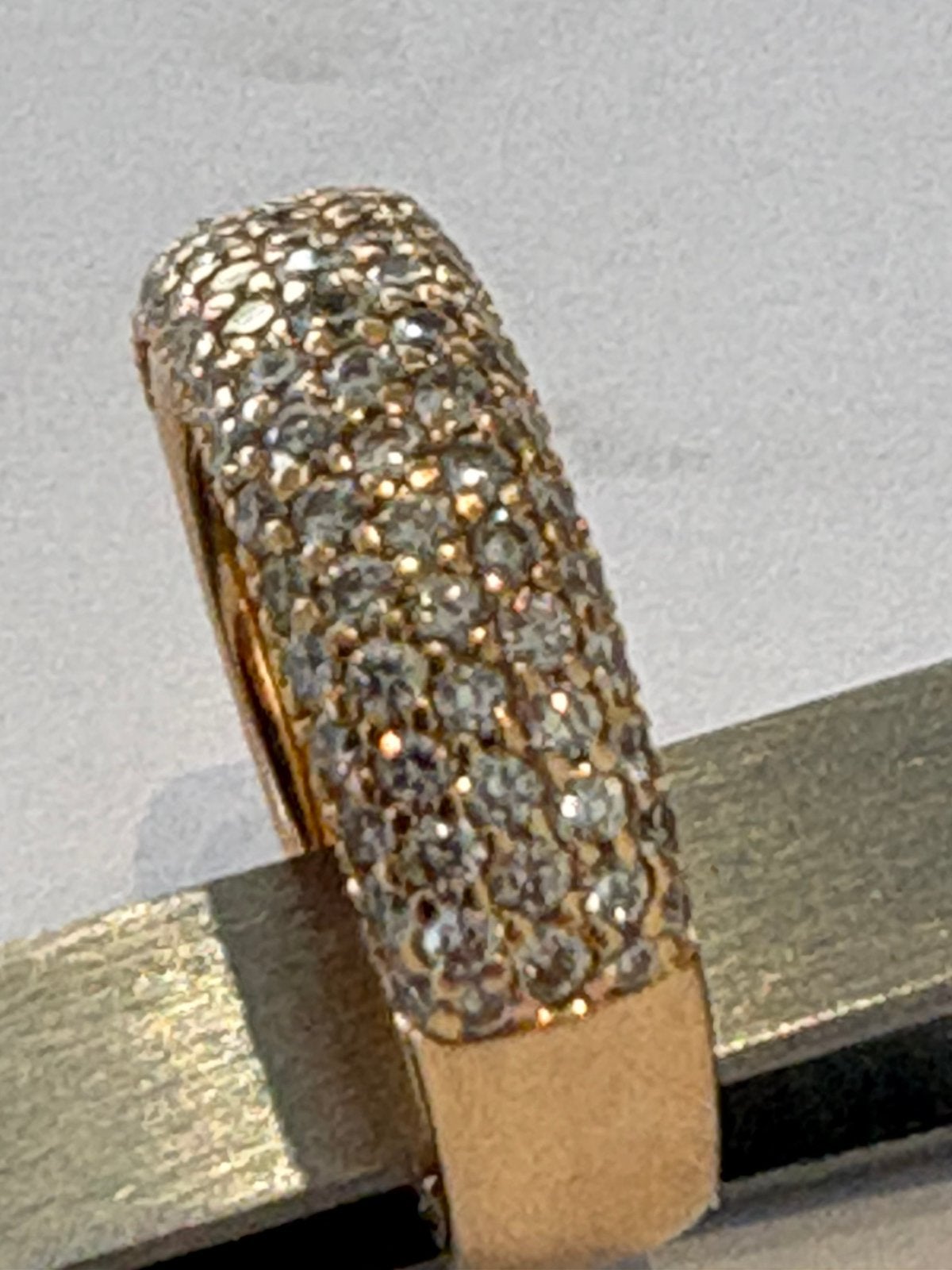 Ring rosé goud met 1 karaat diamant, Handtassen en Accessoires, Ophalen of Verzenden, Zo goed als nieuw, Roze, Met edelsteen
