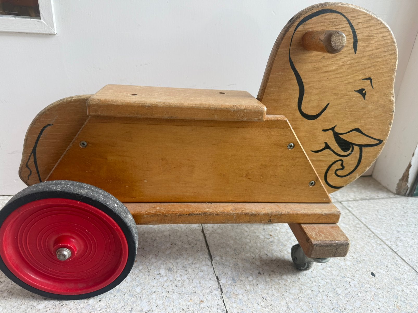 3 retro houten loopfietsjes  uit school, Kinderen en Baby's, Speelgoed | Buiten | Voertuigen en Loopfietsen, Ophalen, Gebruikt