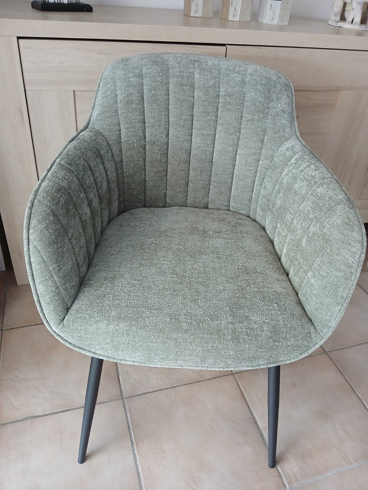4 kuipstoelen como Lichtgroen., Huis en Inrichting, Ophalen, Nieuw, Stof, Vier