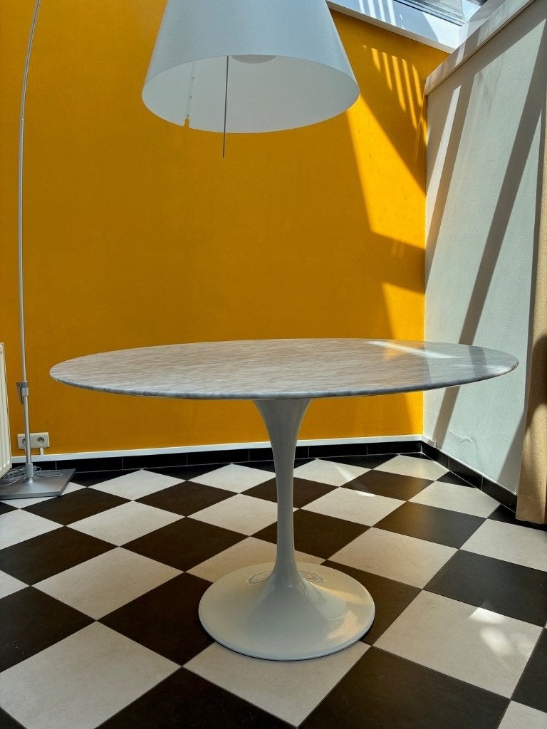 Ronde tafel met doorsnede 120 cm - wit Carrara marmer, Ophalen
