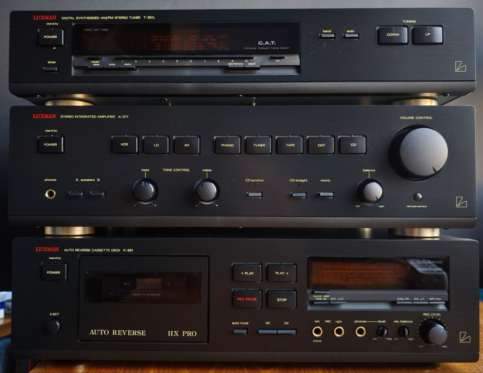 Luxman A 371 Amplifier / K 351 Cassette deck/ T 351 Tuner, Audio, Tv en Foto, Stereoketens, Ophalen