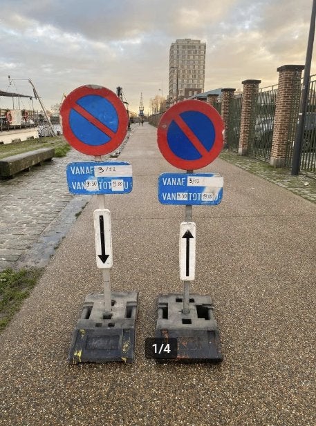 Parkeerborden E1 - Verkeersborden te huur, Ophalen