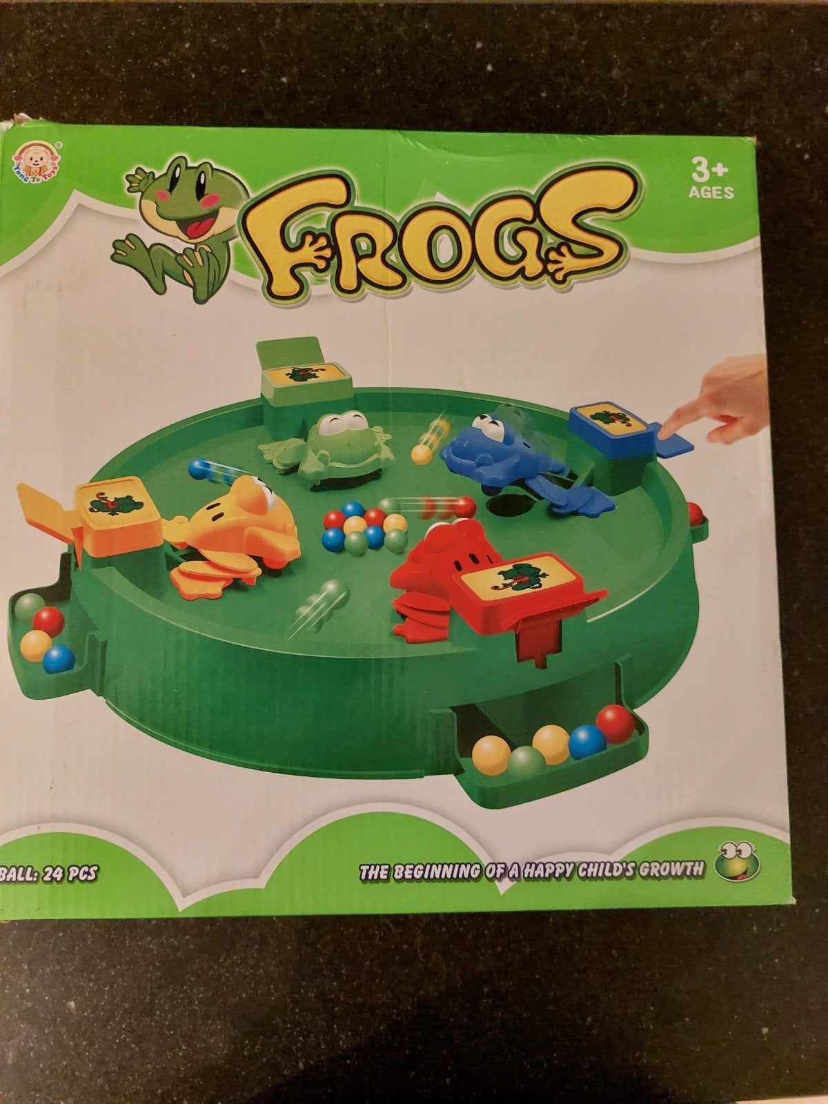 Spel frogs, kikkerspel met knikkers, Ophalen