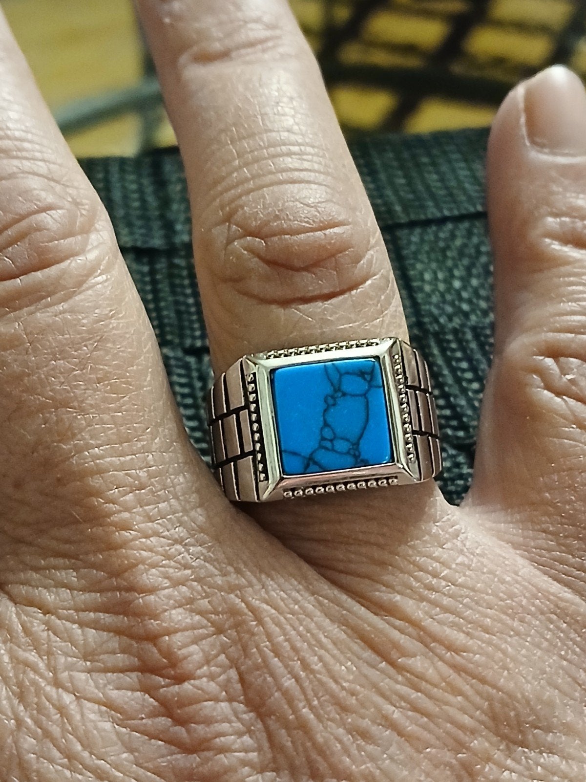 925 zilveren herenring, Handtassen en Accessoires, Ophalen of Verzenden, Zilver, Zilver, Heer