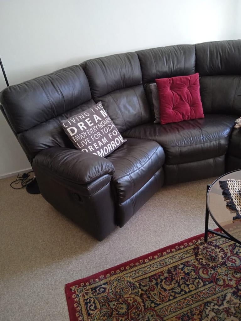 Salon met relax af te halen Brasschaat, Ophalen, Gebruikt, Leer