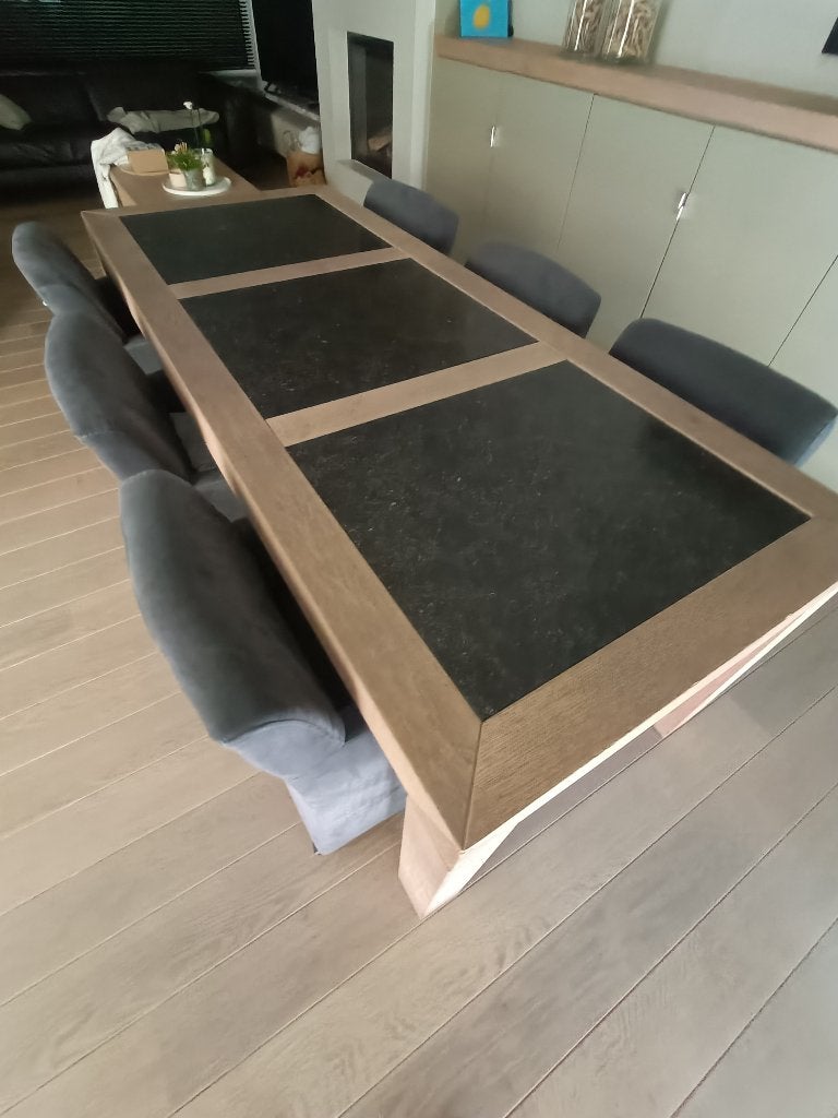 TAFEL EN STOELEN, Maison & Meubles, Tables | Tables à manger, 200 cm ou plus, Comme neuf, Enlèvement, 50 à 100 cm
