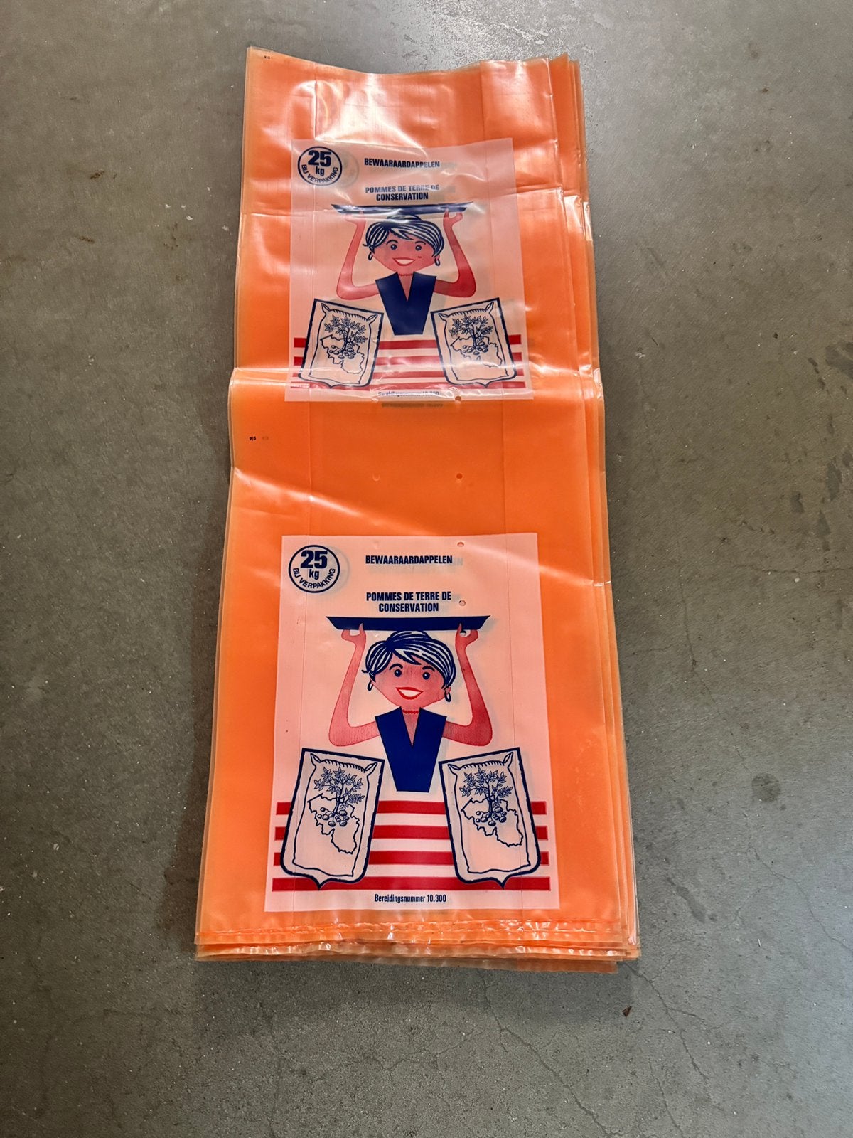 18 Nieuwe Plastic Aardappelzakken 25 kg, Ophalen of Verzenden, Zo goed als nieuw