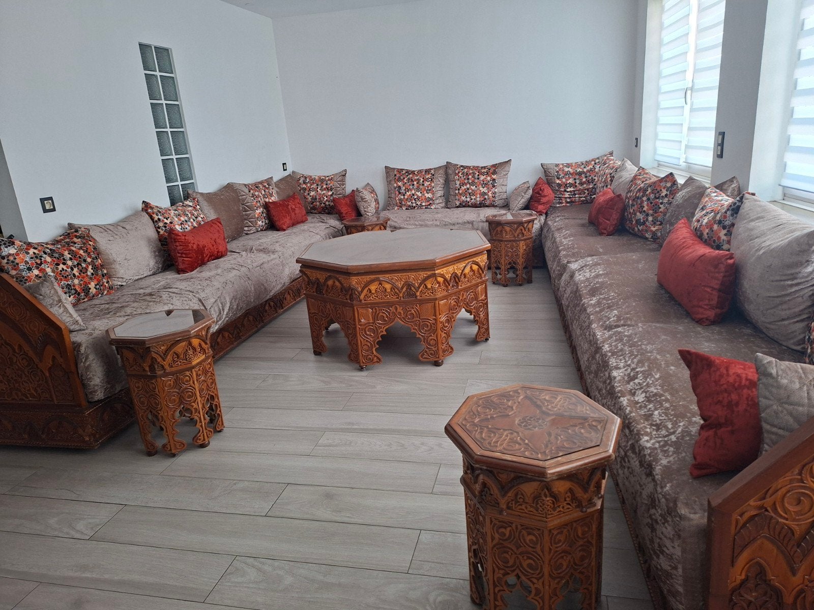salon marocain fait main, Enlèvement, Utilisé, Bois, Marocain