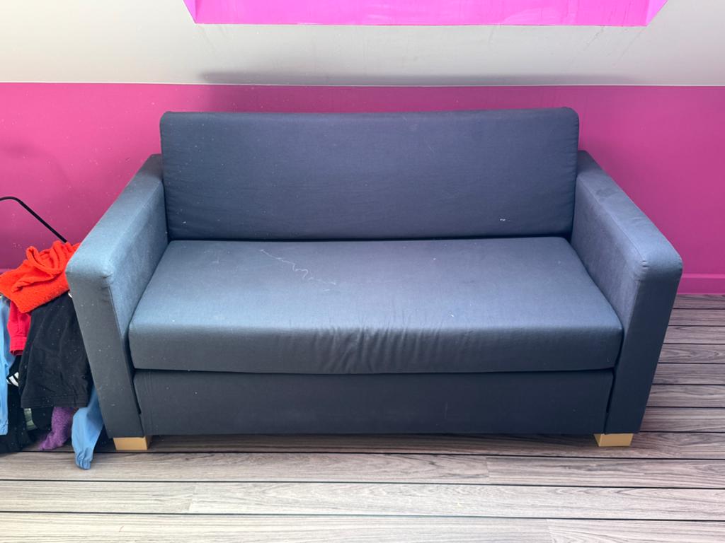 Canapé convertible IKEA, Enlèvement, Utilisé, Deux personnes, Gris