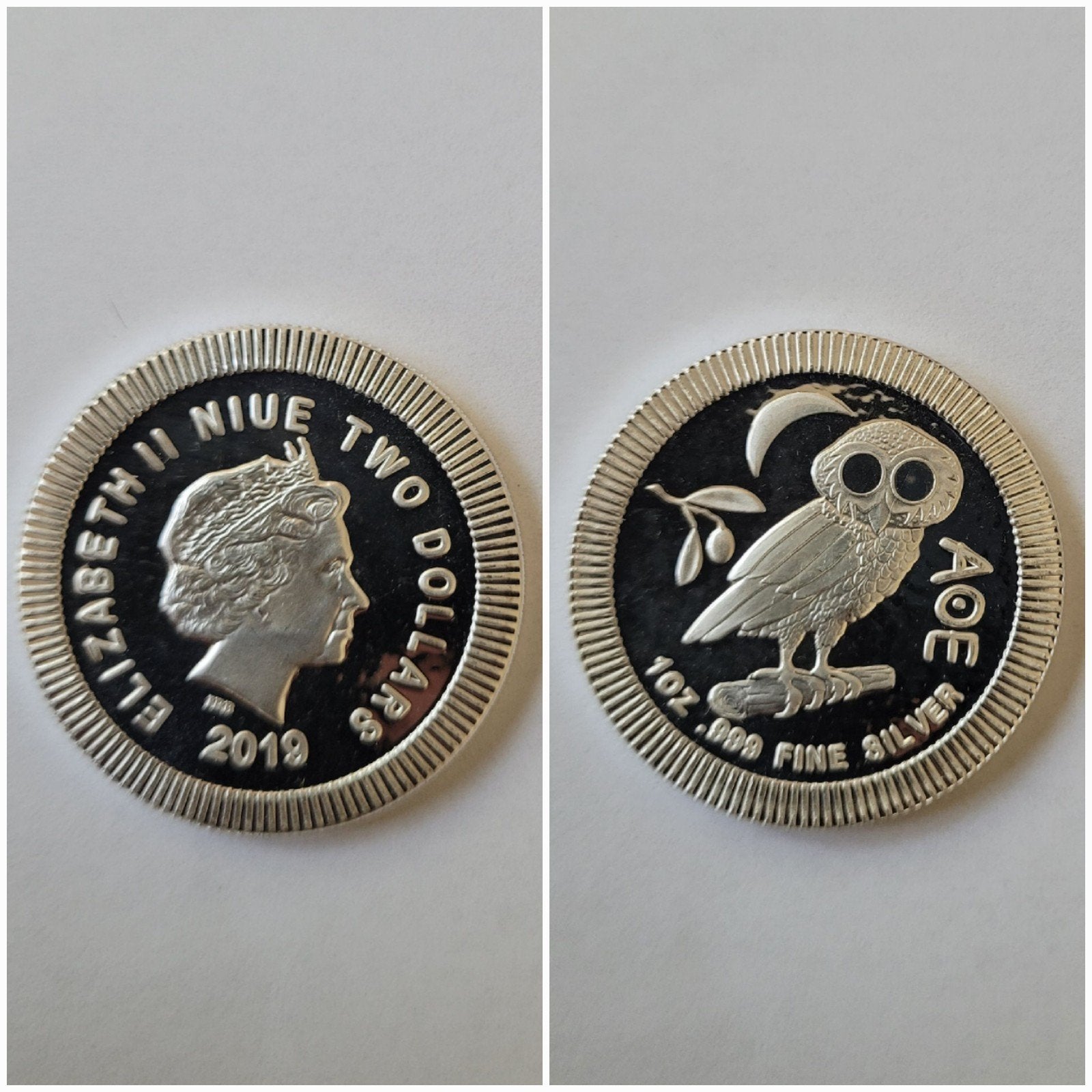 Niue Athenian Owl 2019 - 1 Oz./.999, Enlèvement ou Envoi, Argent