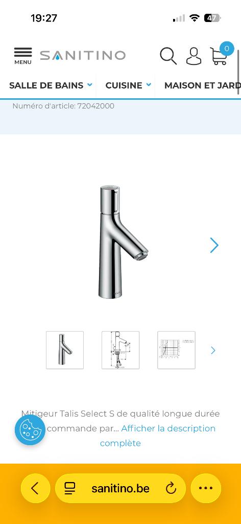 mitigeur, Bricolage & Construction, Sanitaire, Enlèvement ou Envoi, Neuf, Chrome, Lavabo
