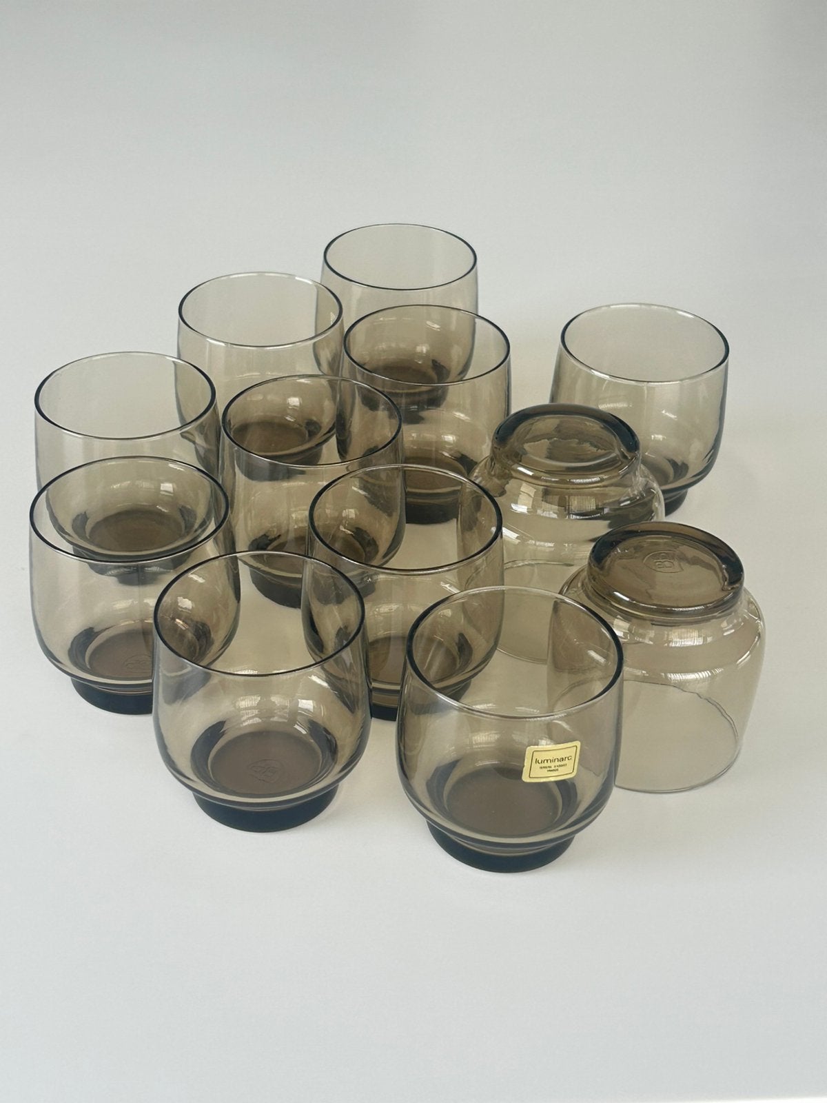 Verres vintage en verre fumé, Enlèvement ou Envoi, Comme neuf, Verre à eau