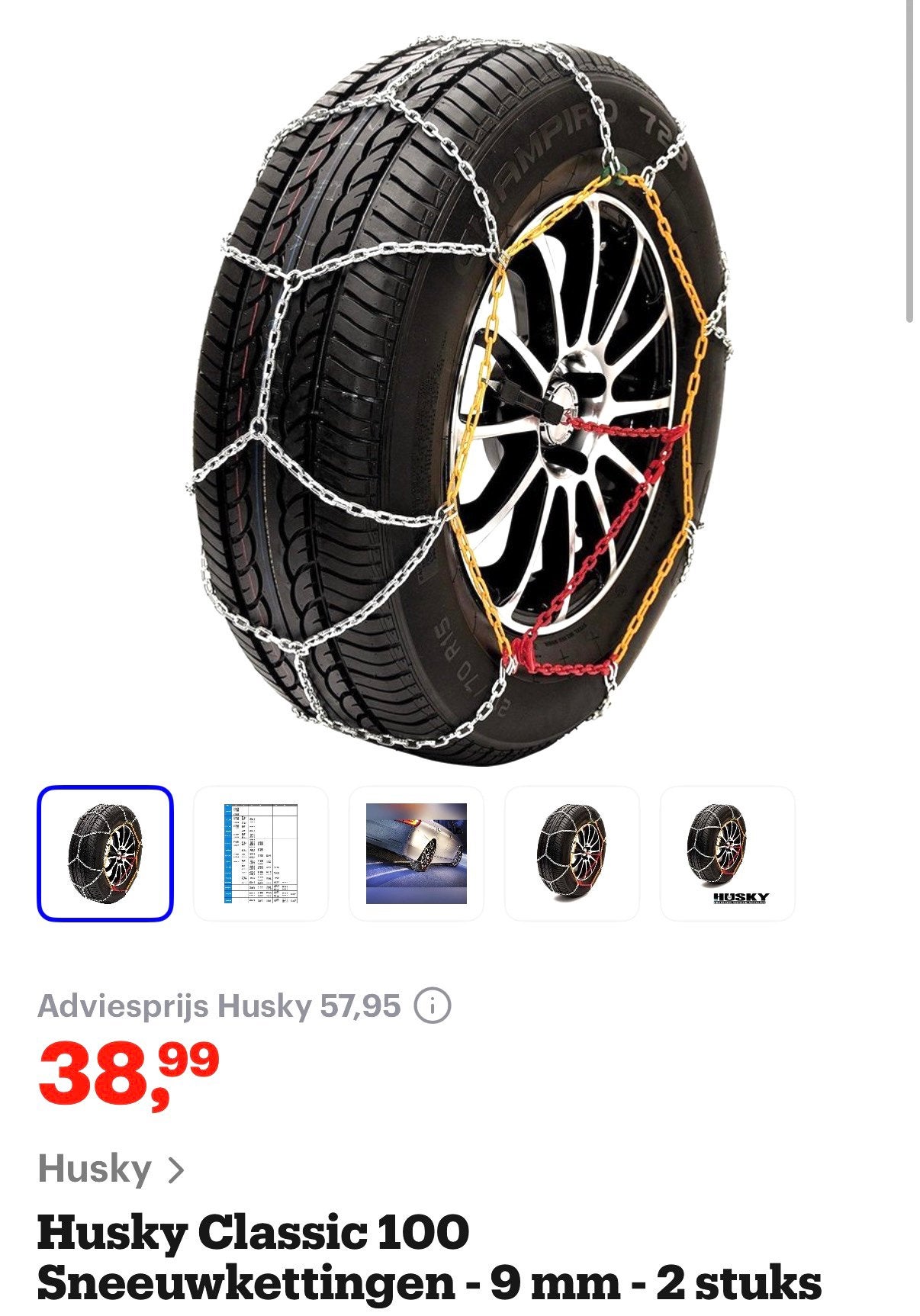 Nouvelles chaînes à neige Husky Classic 100 9 mm, Enlèvement, Neuf