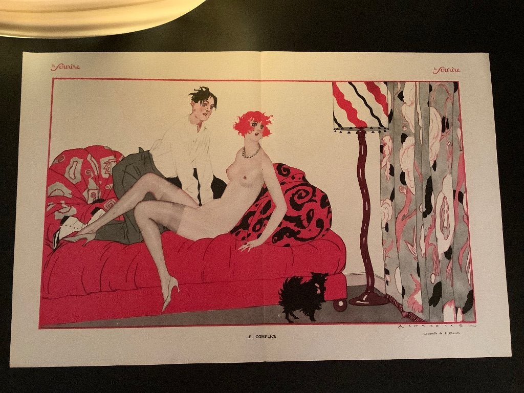 ART DECO ILLUSTRATIE 1920&1925 LE SOURIRE FRANKRIJK., Antiquités & Art, Art | Lithographies & Sérigraphies, Double face, Enlèvement