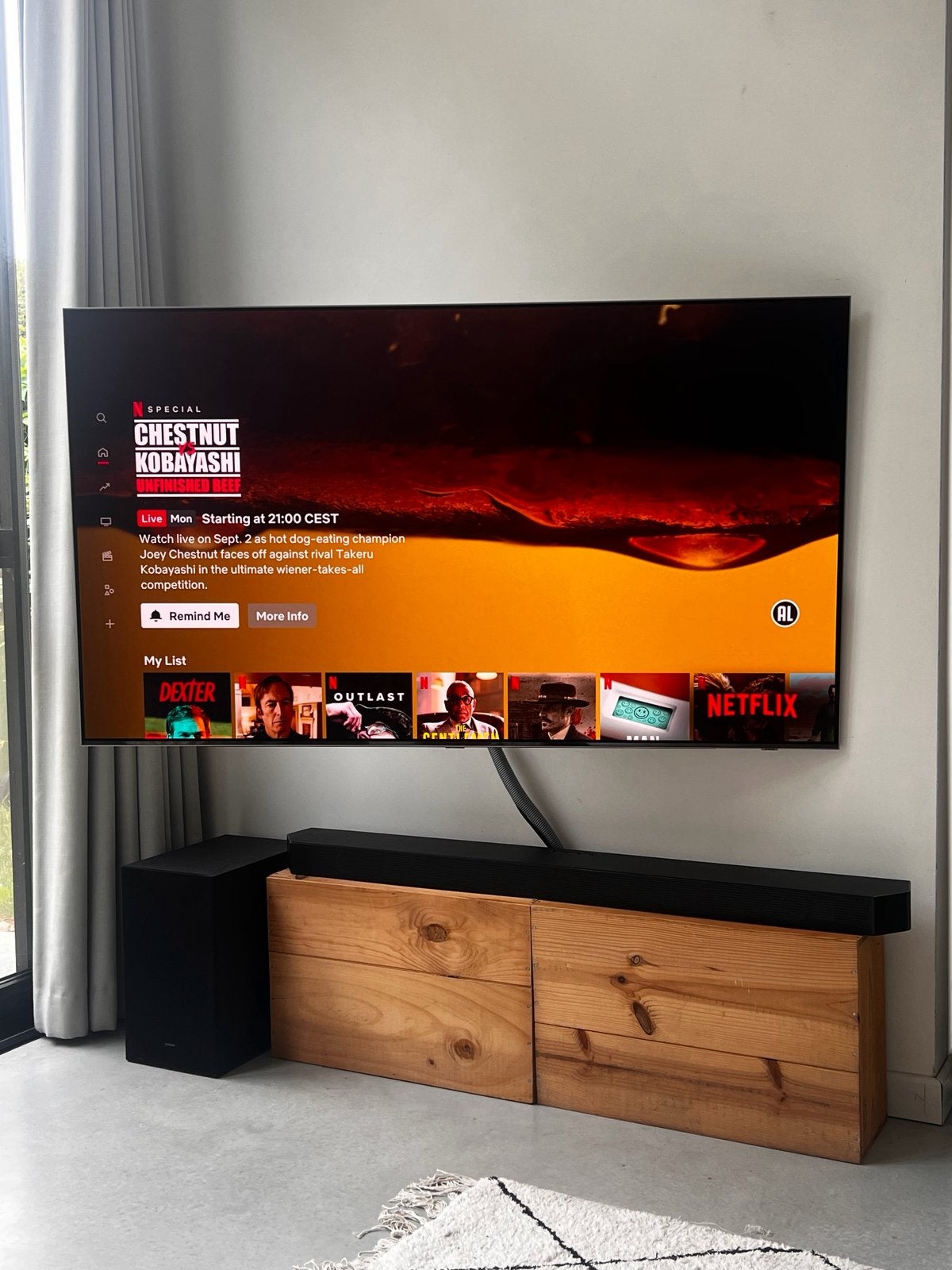 Samsung S95B QD-oled tv 55 inch, Ophalen, Gebruikt, OLED, Samsung