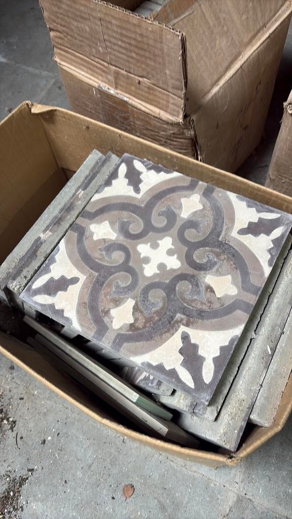 Cement tegels vierkant 20cm, Doe-het-zelf en Bouw, Tegels, Ophalen, Zo goed als nieuw