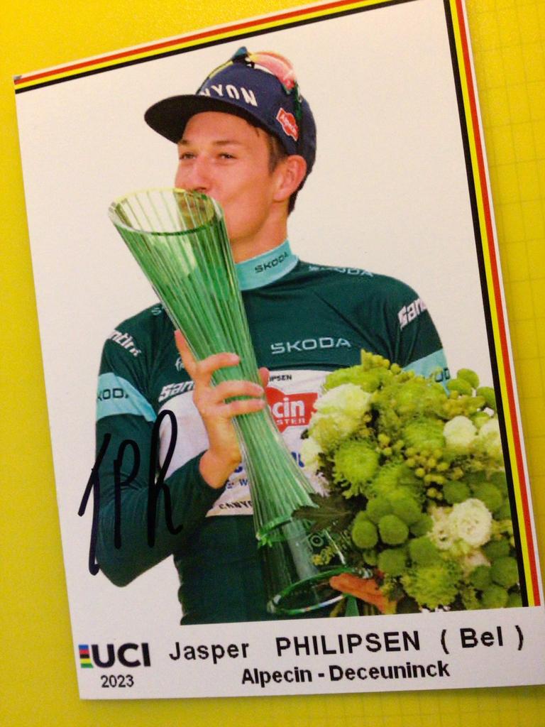 Wielerkaart 2023 tour team alpecin Jasper philipsen signe, Envoi, Comme neuf