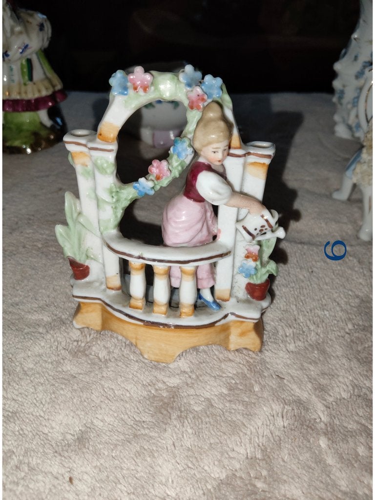 Oude kleine pyrogeenvaas, porseleinen plantenbak, gieter, Antiek en Kunst, Ophalen of Verzenden