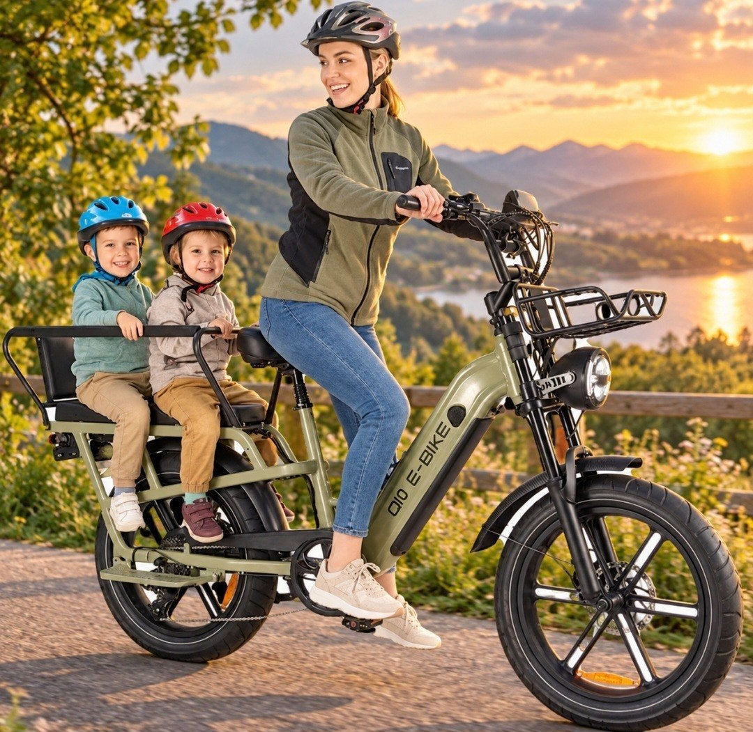 OUXI Q10 Longtail Cargo Fatbike E-bike Off -withe, Nieuw, 51 tot 55 cm, 50 km per accu of meer, Ophalen