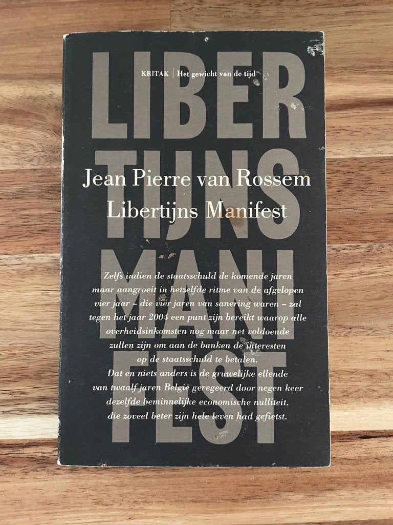 Libertijns Manifest, door Jean Pierre van Rossem, Enlèvement ou Envoi, Jean Pierre van Rossem, Utilisé, Société