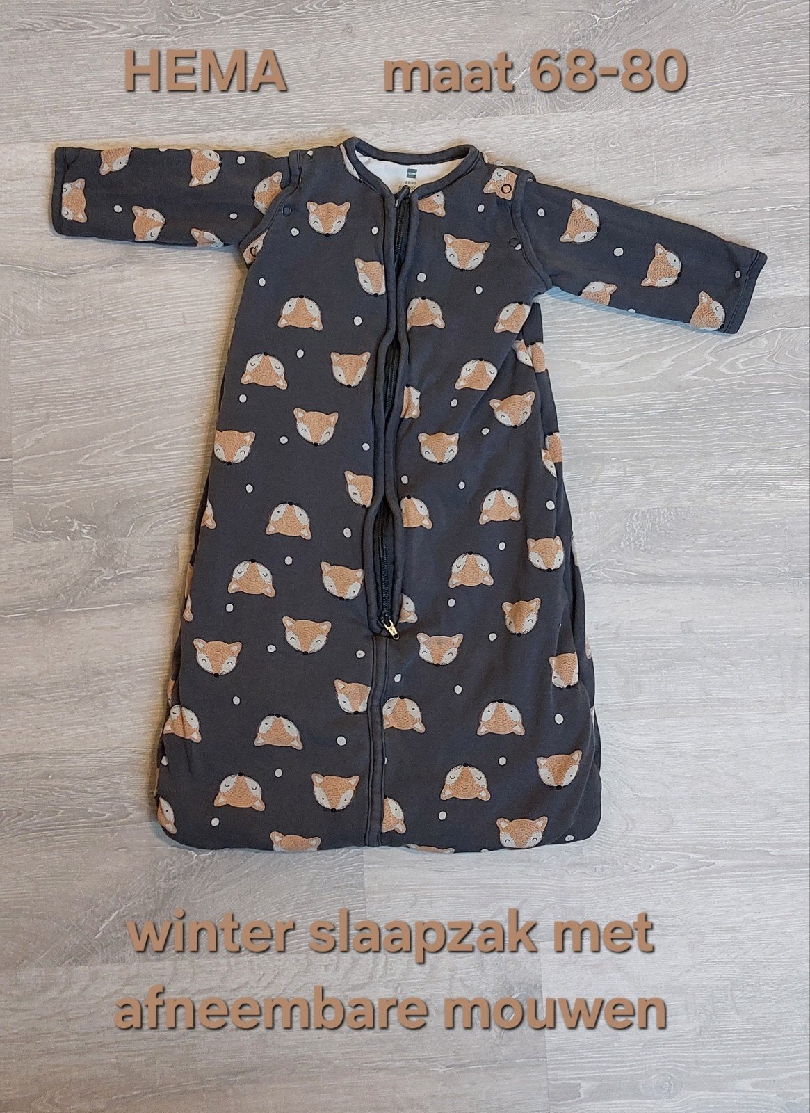 Winter slaapzak maat 68-80 met vosjes (HEMA) (TOG3), Ophalen, Zo goed als nieuw, Slaapzak, Hema