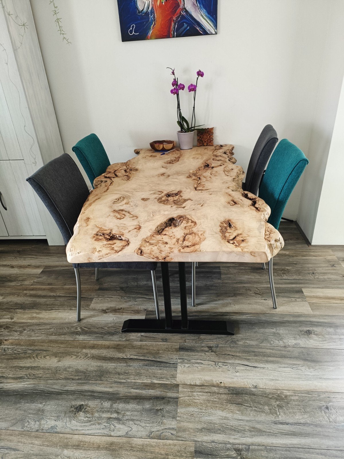 Mooie antracieten eetkamerstoelen 2x, Huis en Inrichting, Stoelen, Ophalen