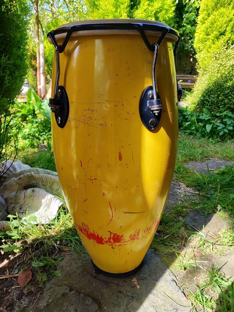 Vintage Gele conga,hout, 11  inch, Muziek en Instrumenten, Ophalen