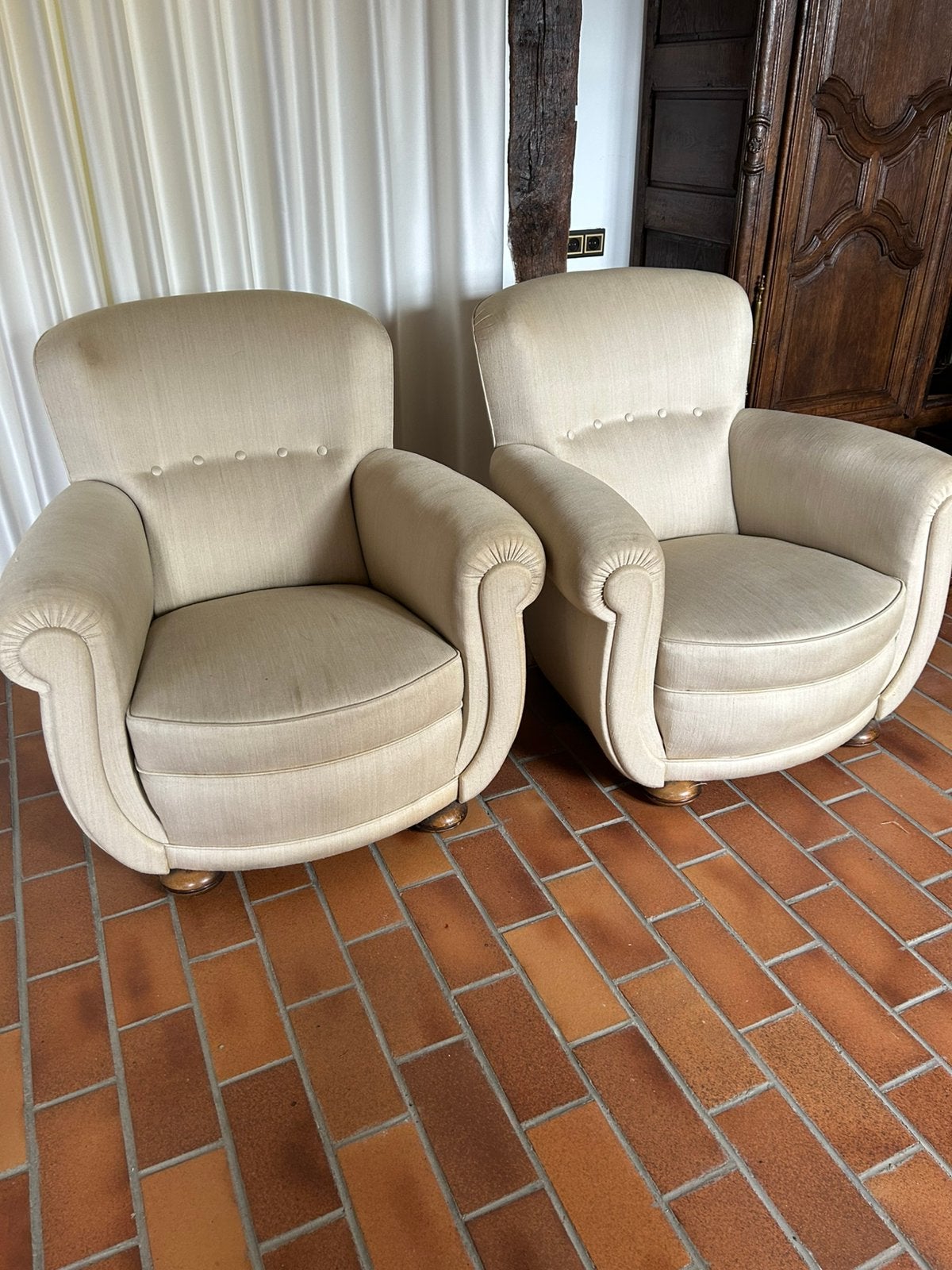 Paire de fauteuil club, Huis en Inrichting, Ophalen, Gebruikt, Club, 75 tot 100 cm
