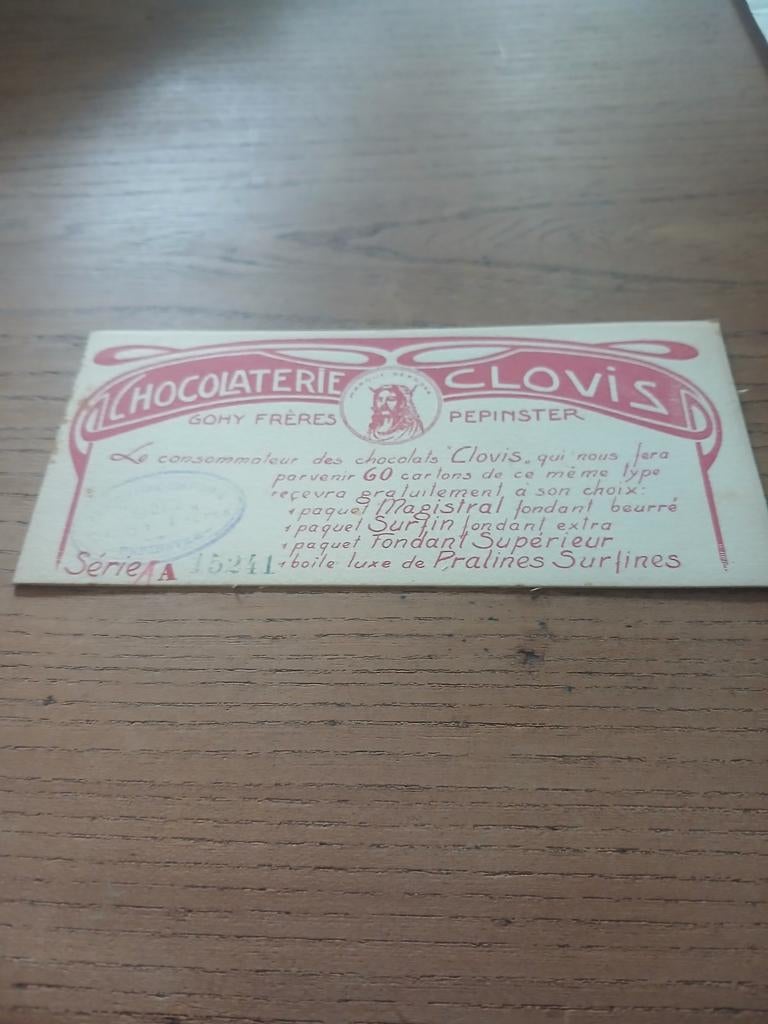 Chocolaterie clovis, Collections, Marques & Objets publicitaires
