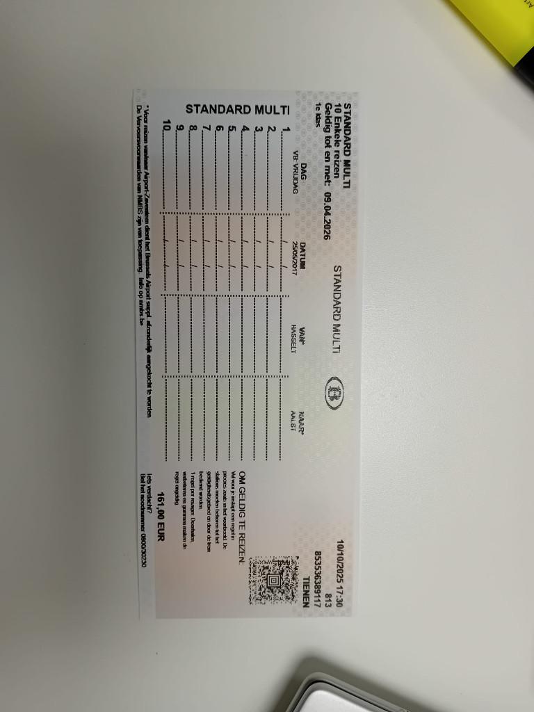 Trein tickets - standaard multi 1ste klasse, Eén persoon, Trein, Overige typen