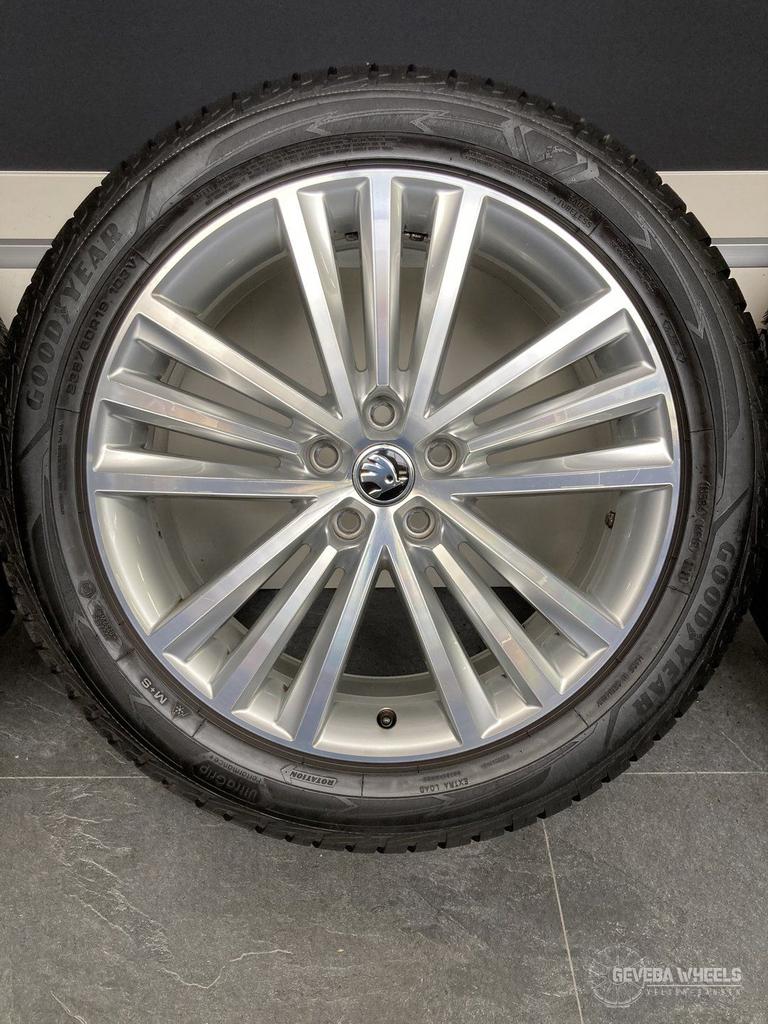 19” originele Skoda Kodiaq velgen + winterbanden 5x112   565, Auto-onderdelen, Banden en Velgen, 19 inch, Gebruikt, -, -